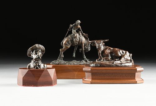 A GROUP OF THREE COWBOY AND