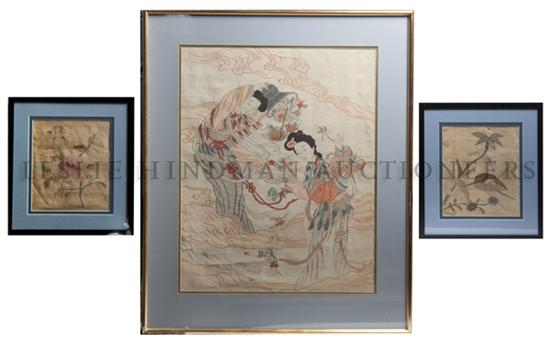 A Group of Three Embroidered Panels