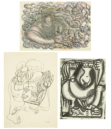 A GROUP OF THREE FIGURATIVE