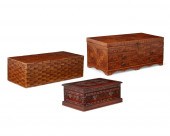 A GROUP OF THREE FOLK ART BOXE