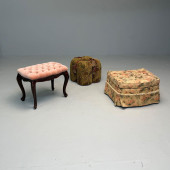 A GROUP OF THREE FOOTSTOOLS<br