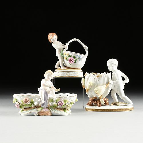 A GROUP OF THREE GERMAN PORCELAIN