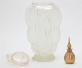 A GROUP OF THREE GLASS ARTICLE
