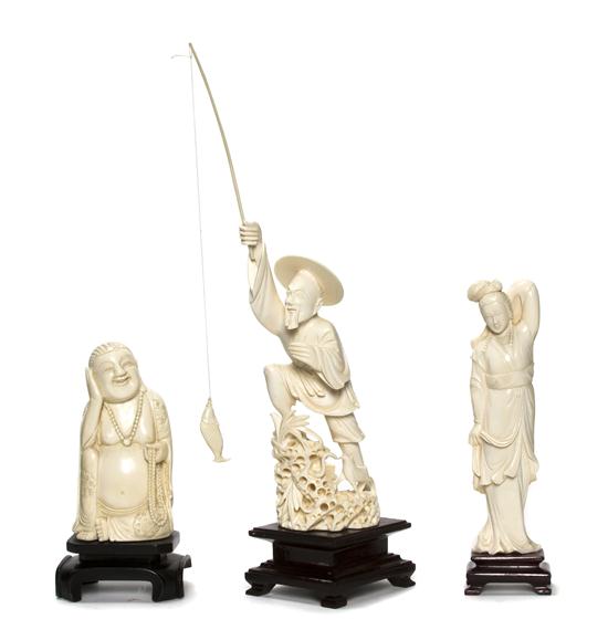 A Group of Three Ivory Carvings