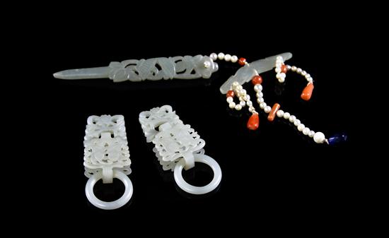 A Group of Three Jade Decorative