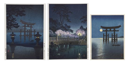 A Group of Three Japanese Woodblock