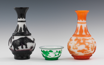 A Group of Three Peking Glass