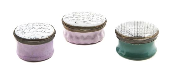 A Group of Three Pill Boxes