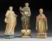 A Group of Three Polychromed W