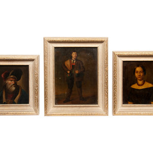 A Group of Three Portraits 19th