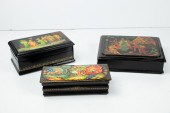 A GROUP OF THREE RUSSIAN LACQU