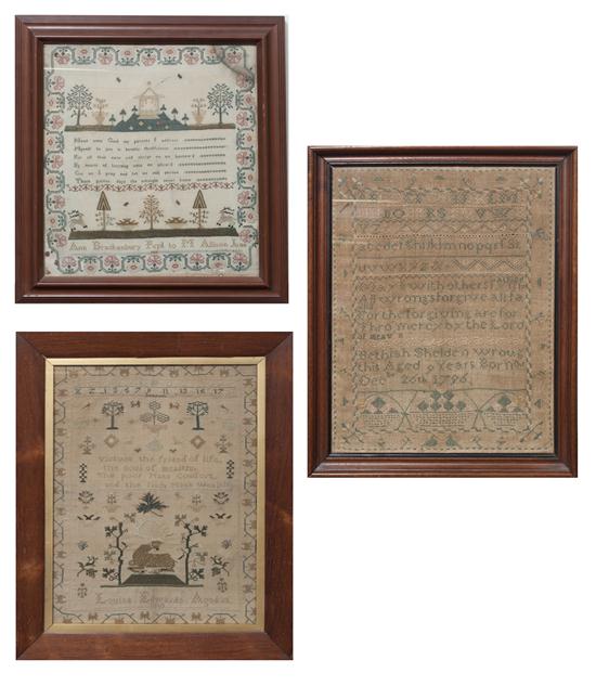 A Group of Three Samplers the first