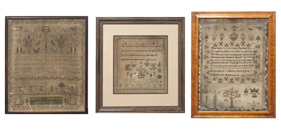 A Group of Three Samplers the first