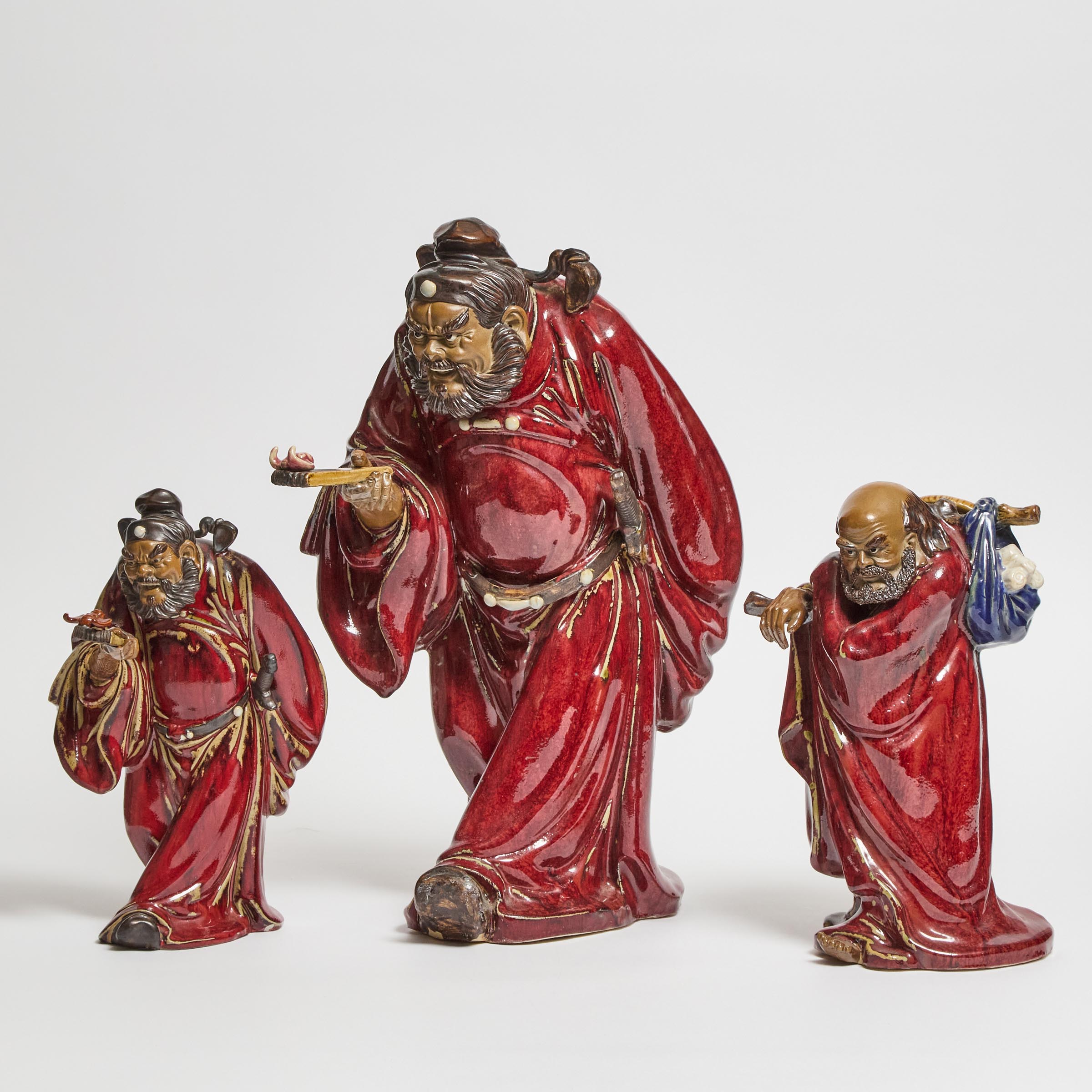 A Group of Three Shiwan Pottery