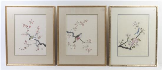 A group of three silk