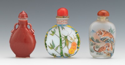 A Group of Three Snuff Bottles