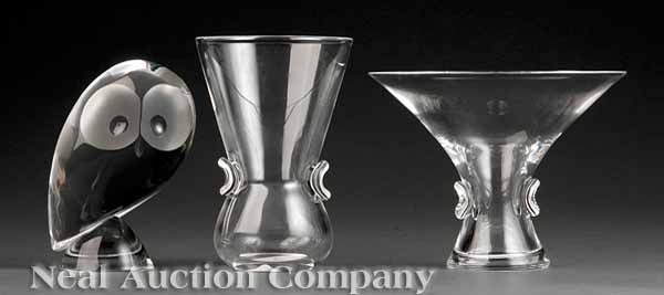 A Group of Three Steuben Glass