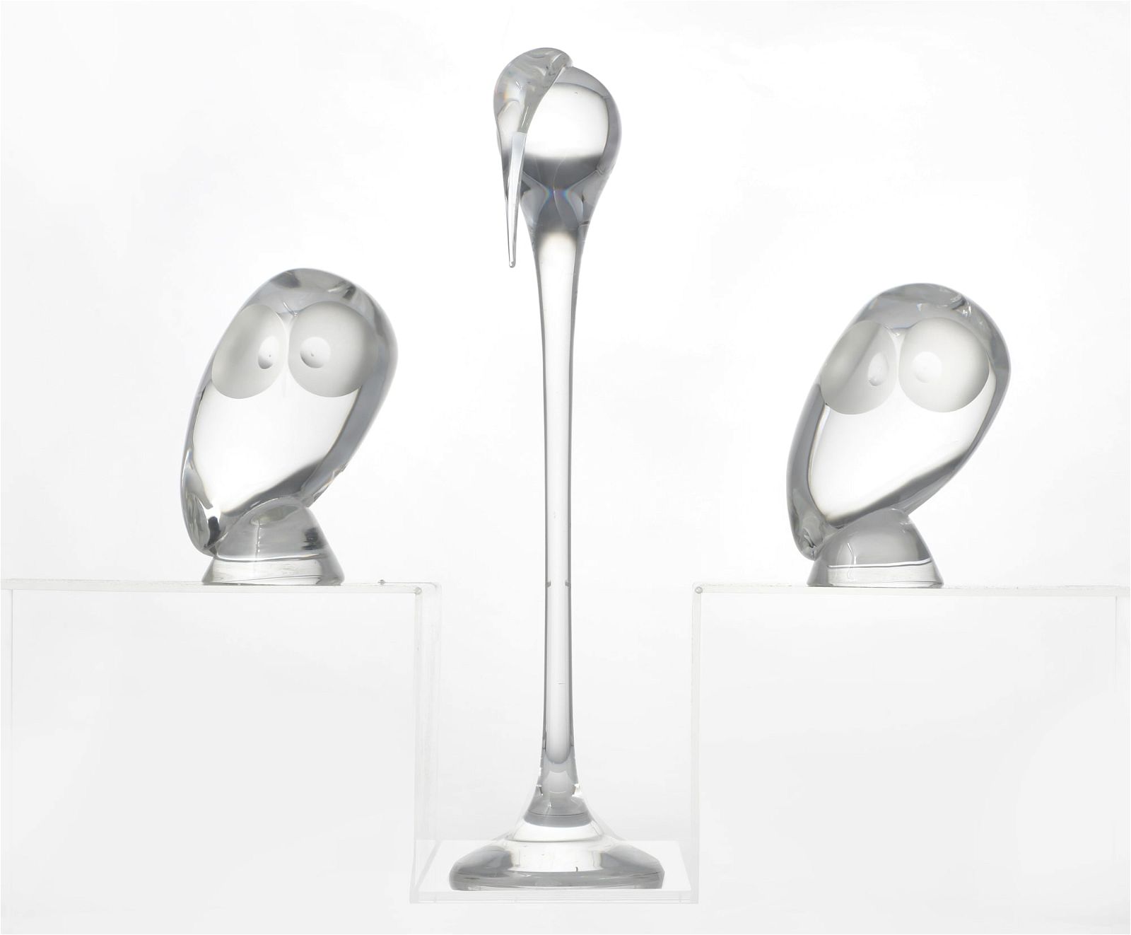 A GROUP OF THREE STEUBEN GLASS