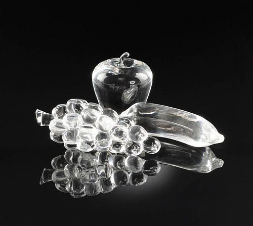 A GROUP OF THREE STEUBEN CRYSTAL