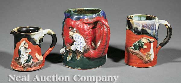 A Group of Three Sumida Ware