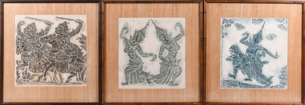 A GROUP OF THREE THAI TEMPLE