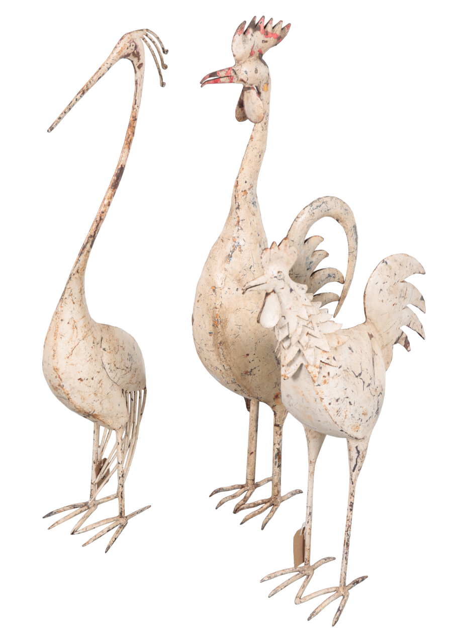 A GROUP OF THREE WHITE-PAINTED