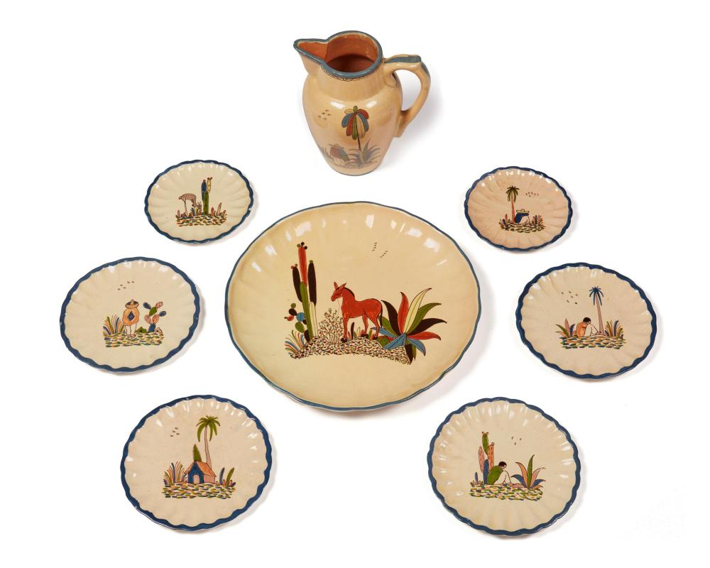 A GROUP OF TLAQUEPAQUE POTTERY