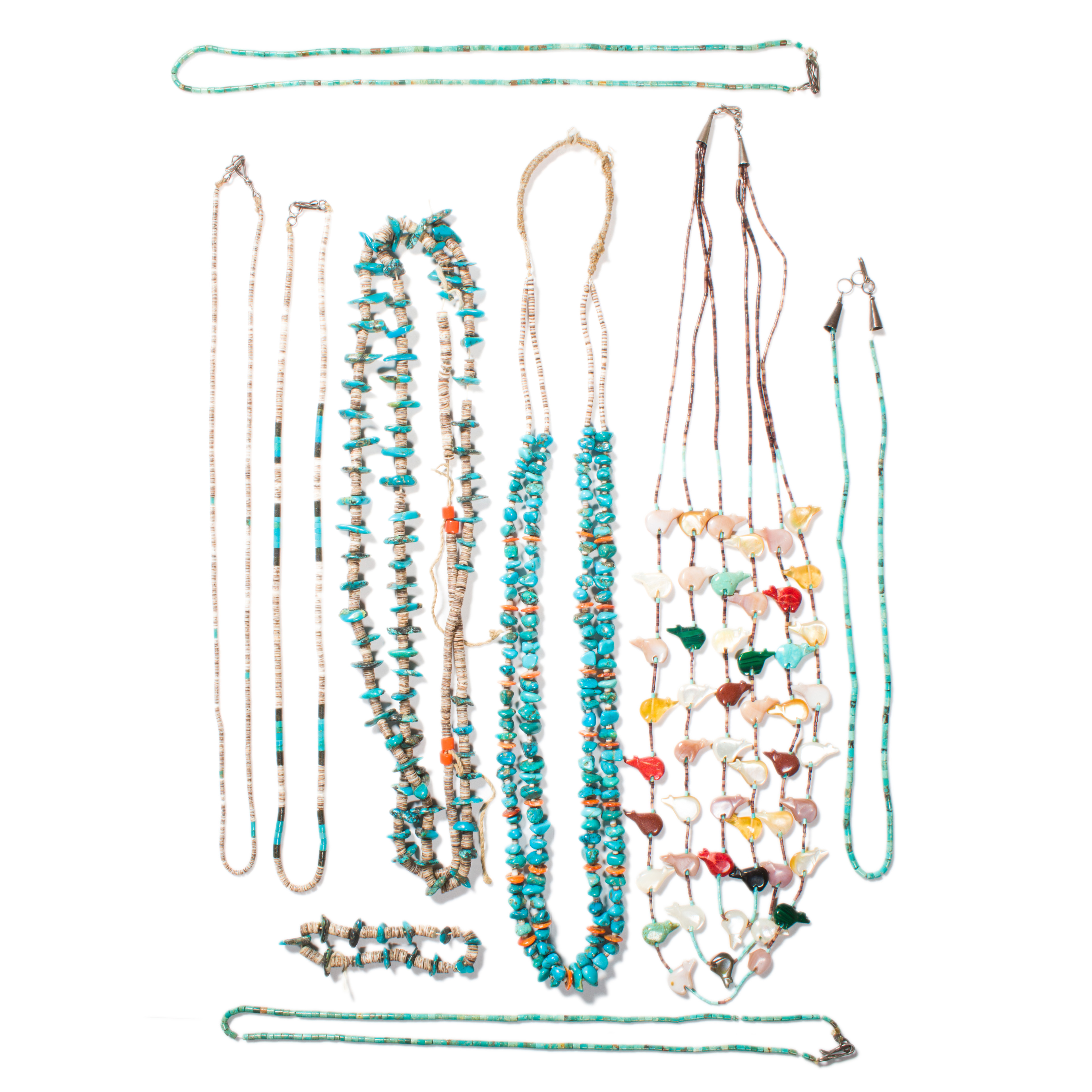A GROUP OF TURQUOISE AND HEISHI