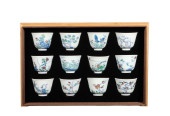 A GROUP OF TWELVE DOUCAI GLAZE