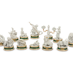 A Group of Twelve Italian Painted