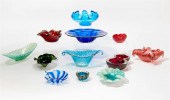 A GROUP OF TWELVE MURANO COLOR