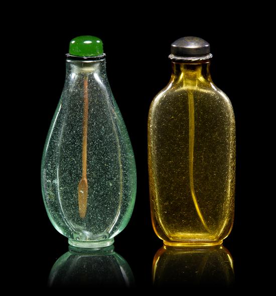 * A Group of Two Glass Snuff