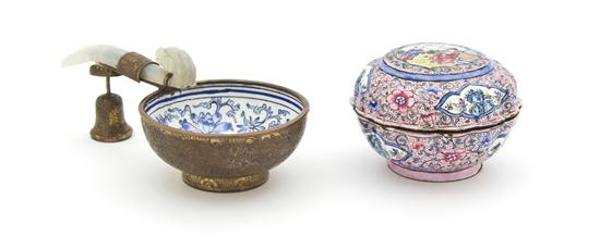 A Group of Two Canton Enameled