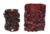 *A Group of Two Carved Hardwoo