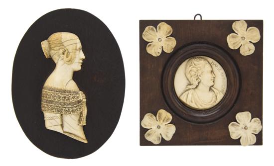 A Group of Two Continental Ivory