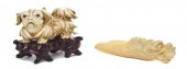 A Group of Two Ivory Articles