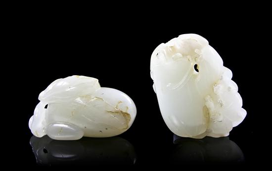 A Group of Two Jade Toggles of a
