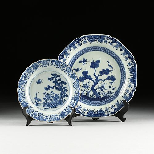 A GROUP OF TWO JAPANESE BLUE AND