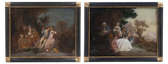 A Group of Two Reverse Paintings on