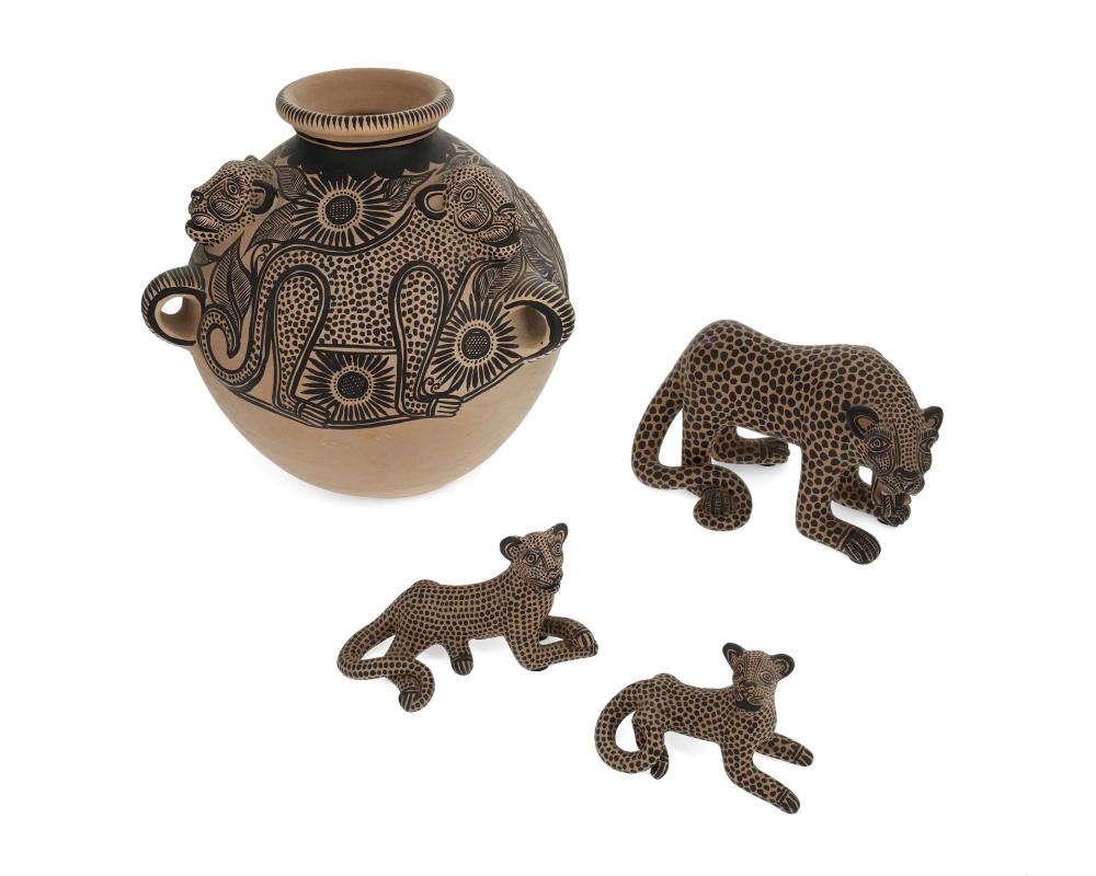 A GROUP OF TZELTAL JAGUAR POTTERY