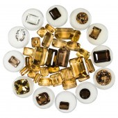 A GROUP OF UNMOUNTED CITRINE,
