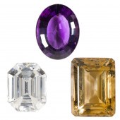 A GROUP OF UNMOUNTED GEMSTONES