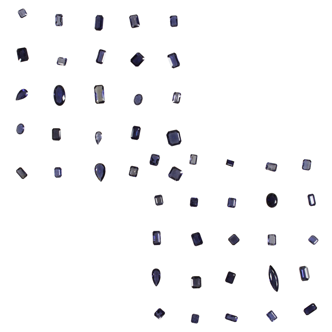A GROUP OF UNMOUNTED IOLITE A group