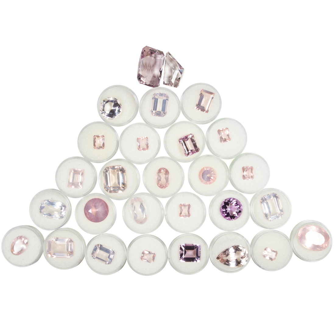 A GROUP OF UNMOUNTED ROSE QUARTZ