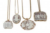 A GROUP OF VINTAGE CAMEO NECKL