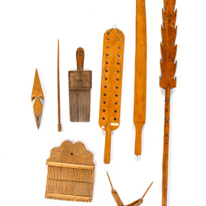 A Group of Weaving Tools 19th