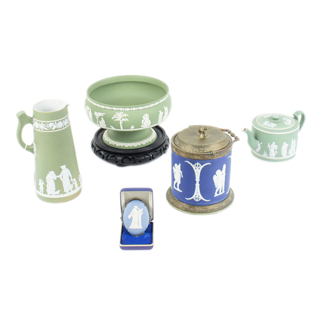 A GROUP OF WEDGWOOD JASPERWARE A