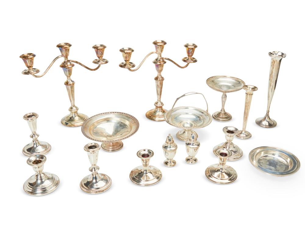 A GROUP OF WEIGHTED STERLING SILVER