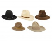 A GROUP OF WESTERN HATS INCLUD