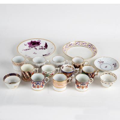 A group of Worcester fluted tea